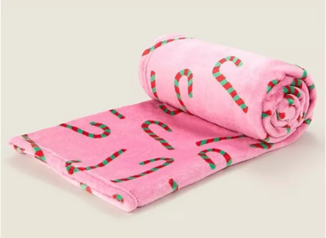 COPERTA DA LANCIO NATALIZIO CANNE ROSA CANDY SUPERSOFT 120x150cm