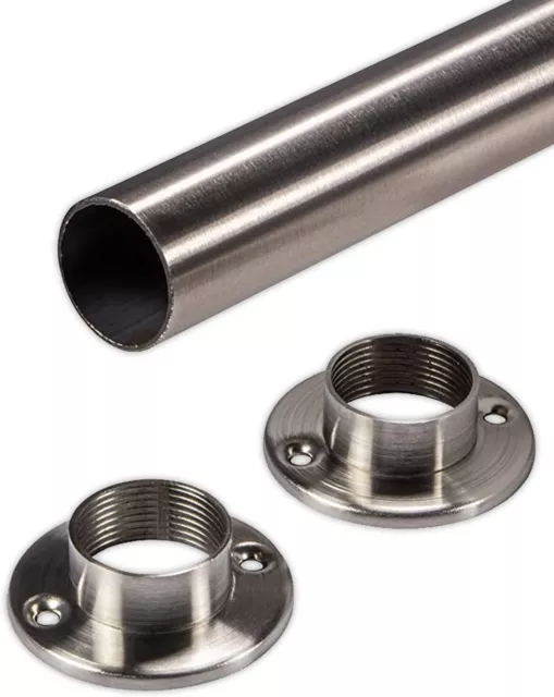 Asta Appendiabiti Ovale Gedotec Per Armadio, Acciaio Cromato, Lunghezza Regolabile 600-2000 Mm