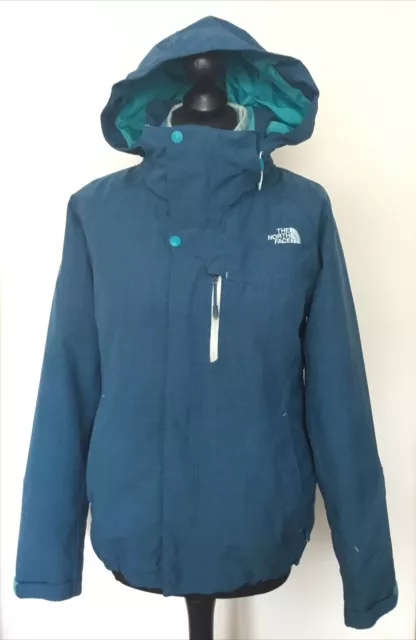THE NORTH FACE HYVENT Sz/M Teal 3 in 1 hooded jacket  zip-out quilted inner