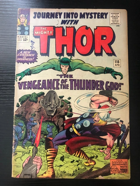 1965 Marvel Comic Book Journey Into Mystery Mighty Thor #115 Loki Origin Good