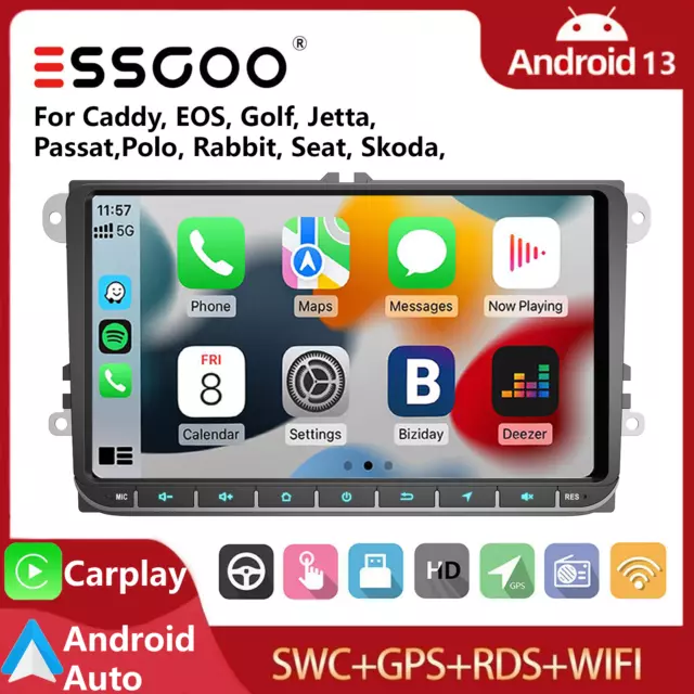 9" Car Stereo Android 13 Carplay For VW Golf MK4 Polo Caddy GPS RDS Radio 2+32GB