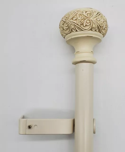 Scroll Knob 1" Adjustable Curtain Rod - Two Sizes, Three Colors