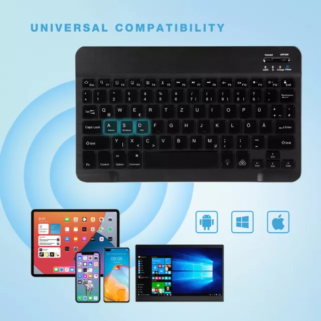 Smart Case & Backlit Bluetooth Keyboard Cover For iPad 9/8/7/6/5th Gen Air 3/2/1 3