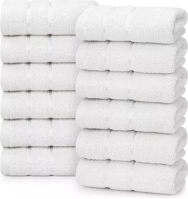 12 Pack Viscose Luxury Wash Cloths Set (12 x12 Inches) 100% Cotton Utopia Towels