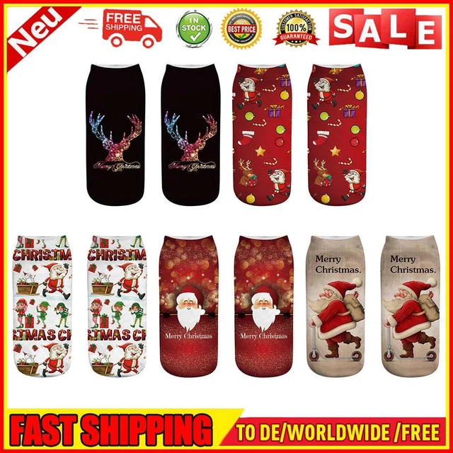1 paio di calzini in cotone cartoni animati novità arte Natale bambini regali forniture decorative