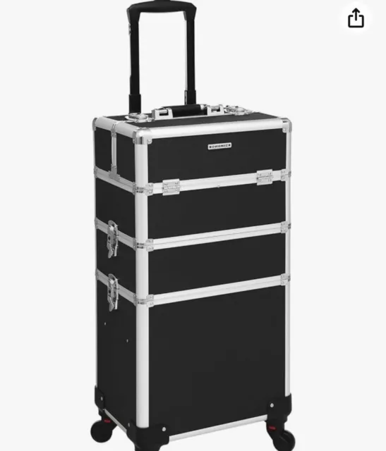 Rolling Cosmetic Cases Makeup Trolley Case on Wheels Beauty Storage Organiser