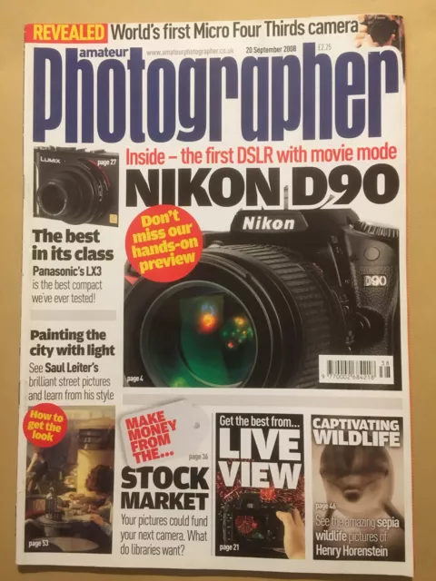 Amateur Photographer Magazine September 2008. Nikon D90. Panasonic Lumix LX3