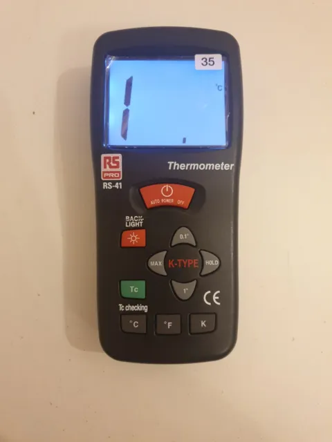 RS PRO RS41 Termometro digitale cablato, sonda K, 1 ingresso (C35)