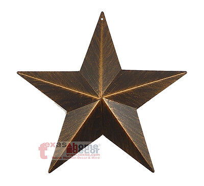 9" Rustic Metal Barn Star Brushed Copper Texas Tin Wall Mounted Decor Western
