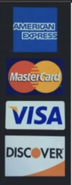 CREDIT CARD Door Logo Window  - Visa, MasterCard, Discover and American Express