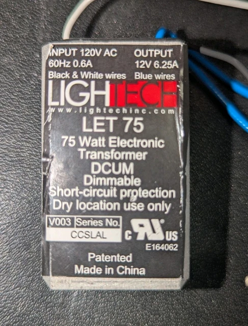 Intertek 100-Watt Low Voltage 12V Power Transformer – 60Hz AC Output Model YH-T-12060 (Open Box)