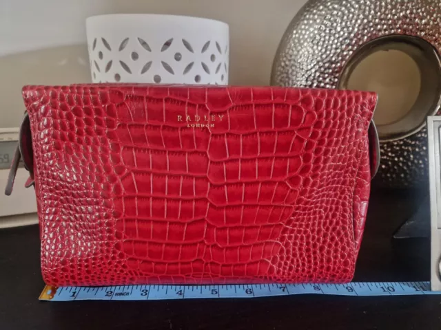 RADLEY ABBOTSFORD HOUSE Small Red Faux Croc Leather Cross Body Clutch Bag. 45.00 PicClick UK