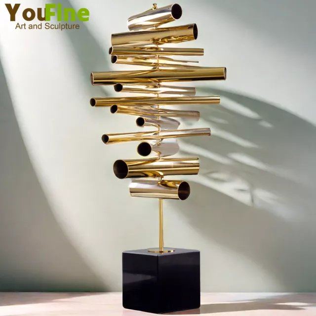 55cm Abstract Metal Sculpture Modern Art Stainless Steel Metal Statue Home Decor