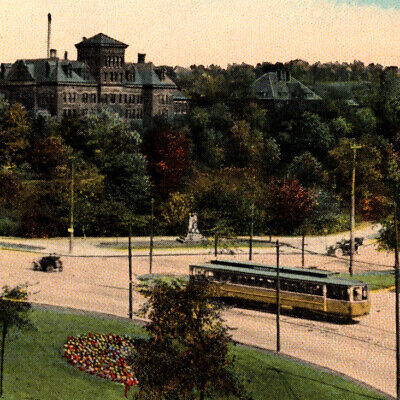Vintage 1910s University Circle Cleveland Sixth City Tram Tramway Postcard Ohio