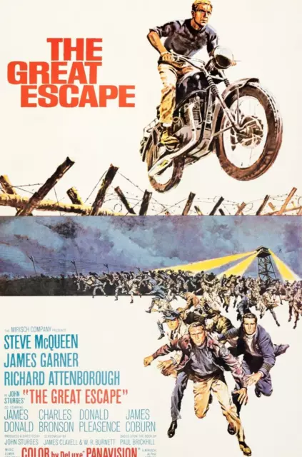 The Great Escape Steve McQueen MOVIE WALL ART COVERING 30x20 Inch Canvas Framed