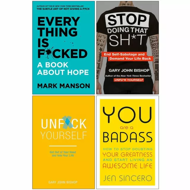 Every Thing Is Fcked, Stop Doing, Unf*ck & You Are a Badass 4 Books Set New