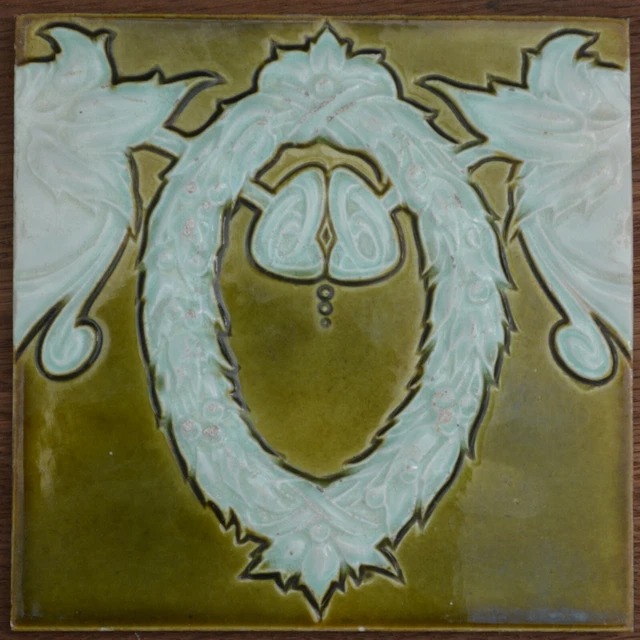 England - Antique Art Nouveau Majolica Tile C1900