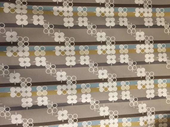 Upholstery Fabric By The Yard Taupe White Blue PALLAS - Seeking Truth Cloud