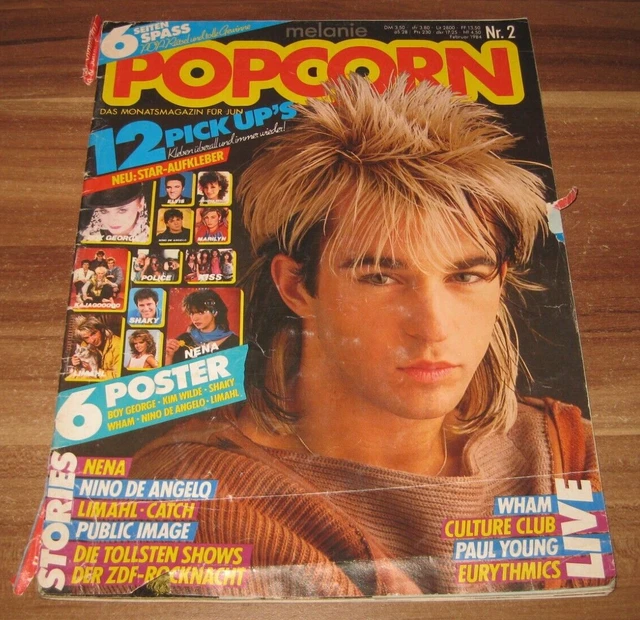 POPCORN 1984 Nr. 2 Retro Magazin/Heft ohne Poster Eurythmics  Wham Story Z3-