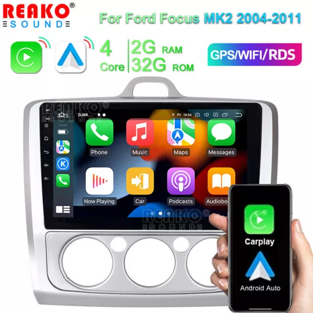 For Ford Focus Mk2 2004-2011 Car Radio Carplay 9" Android 12 GPS Navi Head Unit