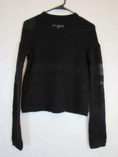Public School Wool Mohair Black Sheer Knit Pullover Sweater Top Women's XS EUC