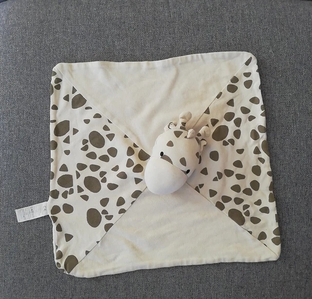 O/ Doudou Nature Et Découvertes Plat Girafe Beige Tâches Marron Carré