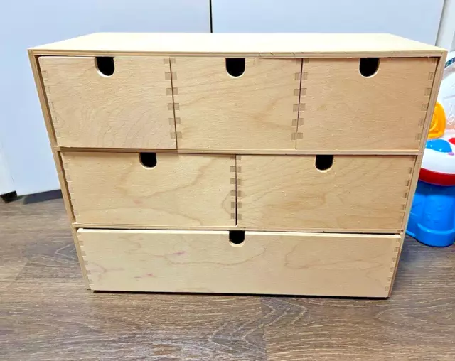 IKEA MOPPE Mini Storage Chest, Birch Plywood, 16 ½x7x12 5/8