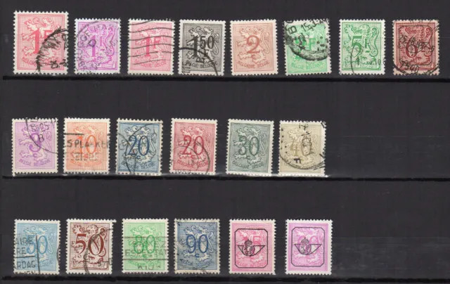 Belgique années 1950-60 chiffre lot de 20 timbres oblitérés /TE425