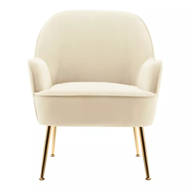 Upholstered Wing Back Scallop Armchair Chair Gold Legs Nordic Single Sofa Velvet