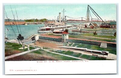 Postcard View of US Navy Yard, Norfolk VA udb unused T32