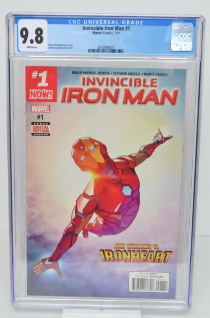 INVINCIBLE IRON MAN #1 CGC 9.8 Riri Williams Ironheart 1st Printing 2017 Marvel