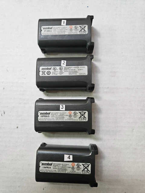 4xUsed Zebra Motorola Symbol MC9090 MC9190 MC92N0 Batteries Lot#1312