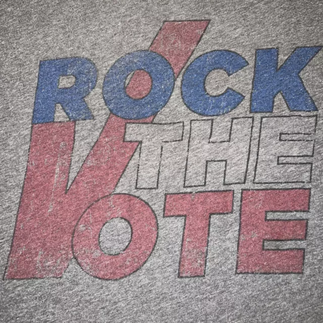 Vintage ‘Rock The Vote’ 90’s MTV Bill Clinton Presidency Shirt Med Gray Politics