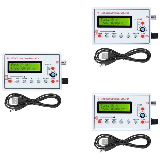 3X FG-100 DDS Function Signal Generator Frequency Counter 1Hz - 500KHz Sine+QL2X9