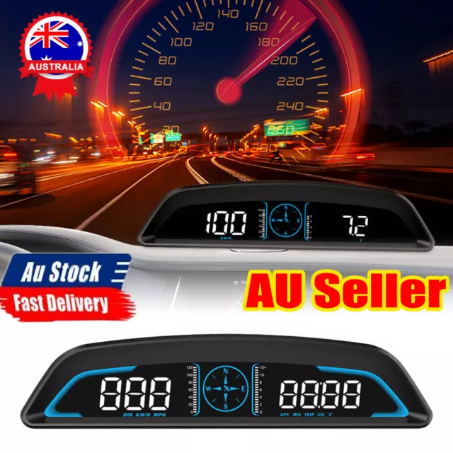 Car Digital GPS HUD Universal Head Up Display LCD Speedometer Overspeed Alarm ZO