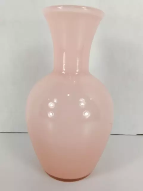 Vintage Larry Laslo For Mikasa Japan Pink Cased Art Glass Vase 7"