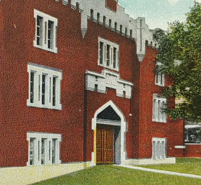 1914 O.N.G. ARMORY Building Napoleon Ohio National Guard Red Postcard