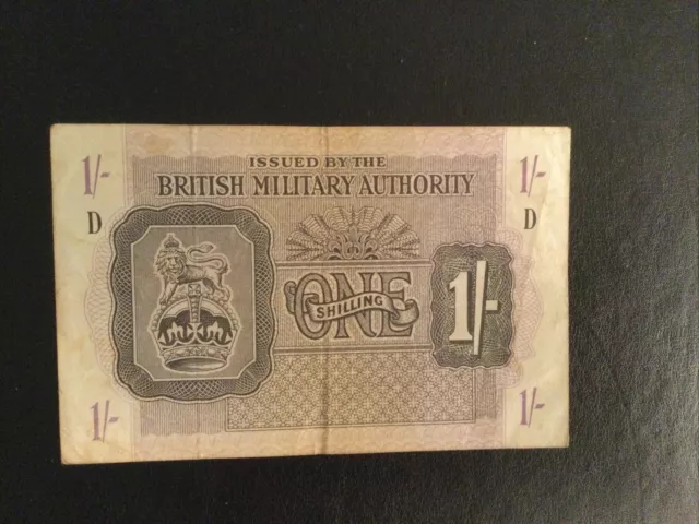 British Military Currency - One Shilling note