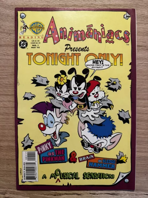 Animaniacs Presents Tonight Only 1 DC Comic Book 1st App Of Pinky And Brain 1995