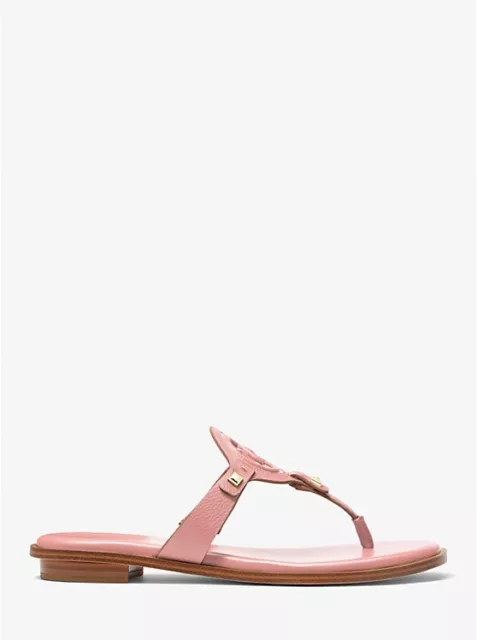 MICHAEL KORS Aubrey Cutout Leather T-Strap Sandal. Color Blush. Size 8.5 2