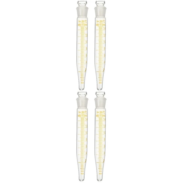 4 Pcs Glass Science Tubes Centrifuge Test Tubes Centrifuge Tube Conical