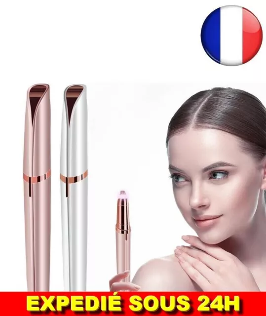 ✅ Rasoir Électrique Sourcils Lèvres Stylo Indolore Épilateur Lumière Epilation