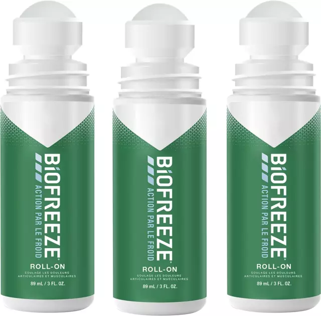 Biofreeze – Lot De 3 Roll on Action Par Le Froid - Soulage Les Douleurs Musculai