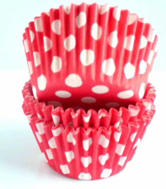 Cupcake Muffin Bun Cases Foil Polka Dot Plain Choice Of Colours Patterns 2