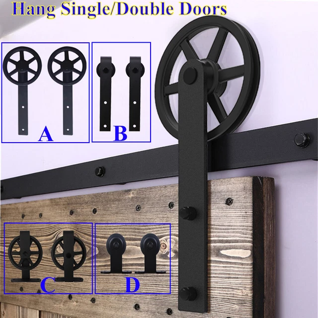 4FT-20FT Sliding Barn Door Hardware Closet Track Kit for Single/Double Doors