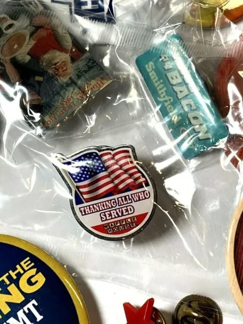 Waffle House Employee Pin Thanking Who Served Veterans Day Promo American flag
