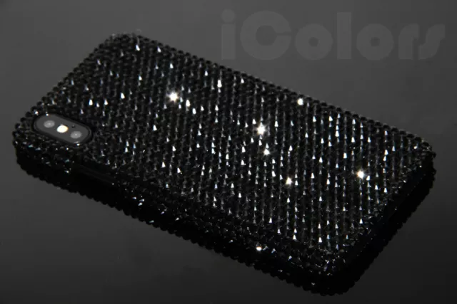 Black Bling Diamond Case Cover For iPhone X XR XS Max 7 8 WITH SWAROVSKI ELEMENT