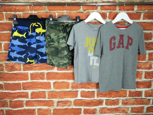 BUNDLE RAGAZZI ETÀ 7-8 ANNI NIKE GAP ecc PANTALONCINI TOP T-SHIRT BAGNO MIMETICA BAMBINI 128CM