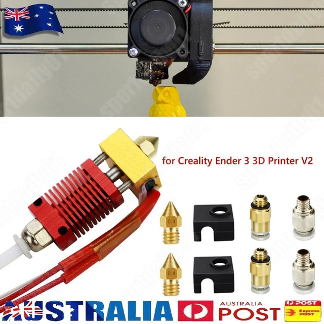 - 9x DIY 0.4mm MK8 Nozzle Extruder Hot End Kit for Creality Ender 3 Pro 3D Print
