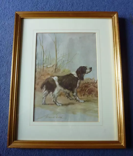 MAUD EARL English Springer Spaniel 'power of the dog 1910' framed print